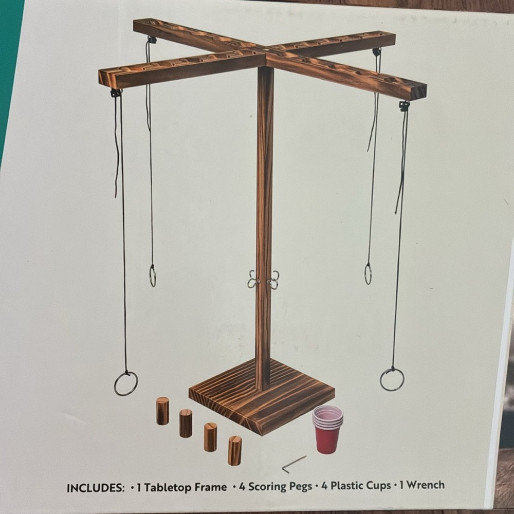 On The Hook Tabletop Game Set - Brown wood 4 Player BRAND NEW IN BOX UNOPENED - Picture 2 of 10